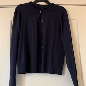 Jcrew Size L Navy Cotton Cardigan